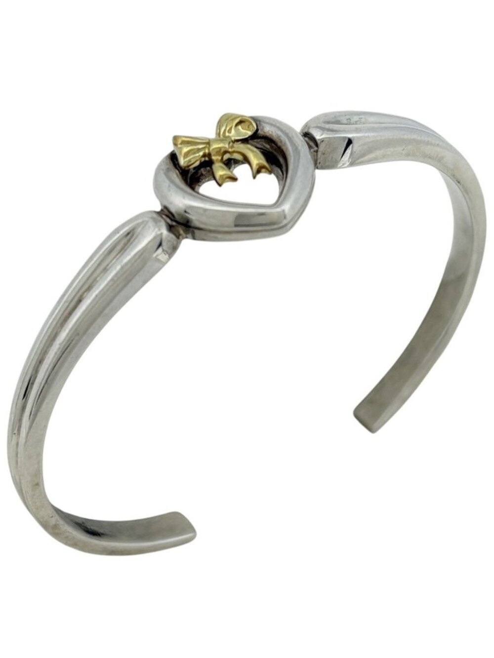 Tiffany & Co Heart with Bow Bangle Combination 925 Sterling Silver Bracelet